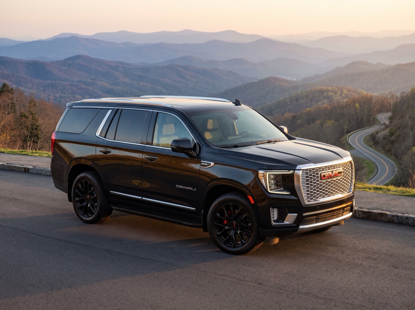 Side profile of the black Yukon Denali XL